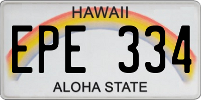 HI license plate EPE334