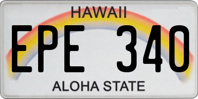 HI license plate EPE340