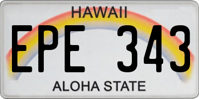 HI license plate EPE343