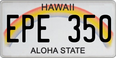 HI license plate EPE350