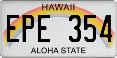 HI license plate EPE354