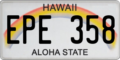 HI license plate EPE358