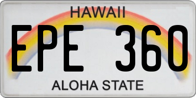 HI license plate EPE360