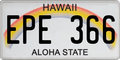 HI license plate EPE366