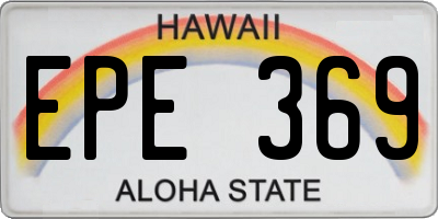 HI license plate EPE369