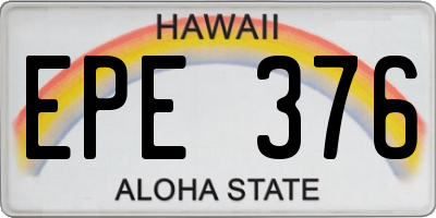 HI license plate EPE376