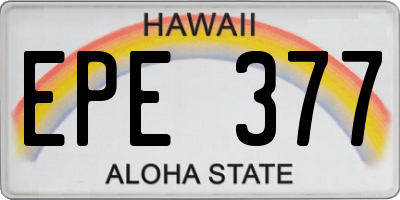 HI license plate EPE377