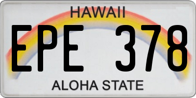 HI license plate EPE378