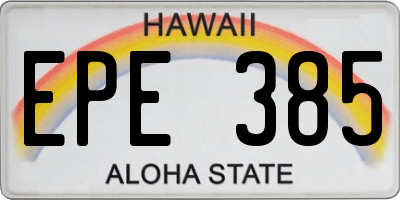 HI license plate EPE385