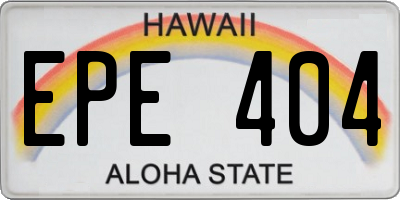 HI license plate EPE404