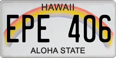 HI license plate EPE406