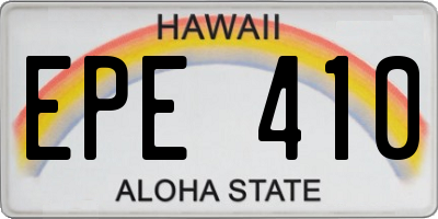 HI license plate EPE410