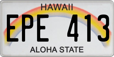 HI license plate EPE413
