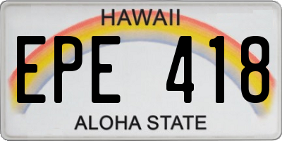 HI license plate EPE418