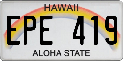 HI license plate EPE419