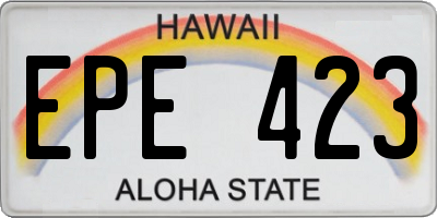 HI license plate EPE423