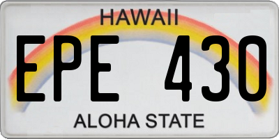 HI license plate EPE430