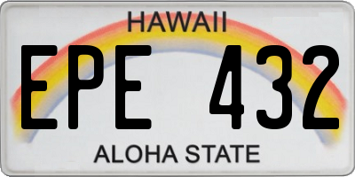 HI license plate EPE432