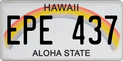 HI license plate EPE437