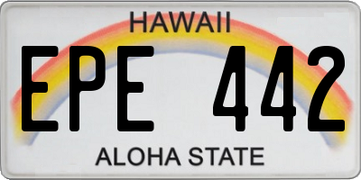 HI license plate EPE442