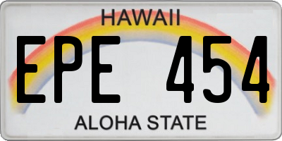 HI license plate EPE454