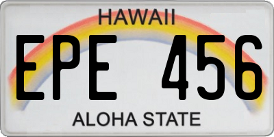 HI license plate EPE456
