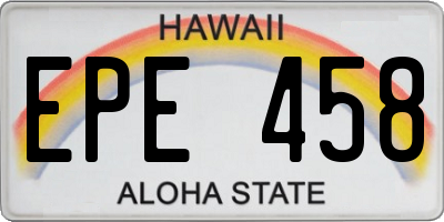 HI license plate EPE458