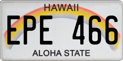 HI license plate EPE466