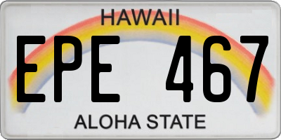 HI license plate EPE467
