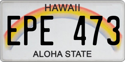 HI license plate EPE473