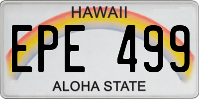 HI license plate EPE499