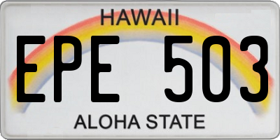 HI license plate EPE503