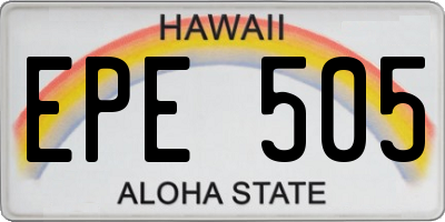 HI license plate EPE505