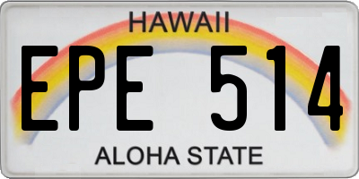HI license plate EPE514
