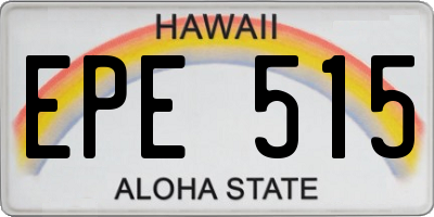 HI license plate EPE515