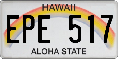HI license plate EPE517