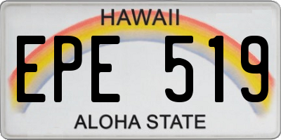 HI license plate EPE519