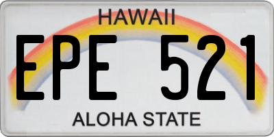 HI license plate EPE521