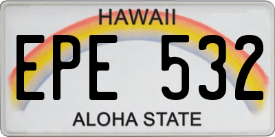 HI license plate EPE532
