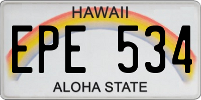 HI license plate EPE534
