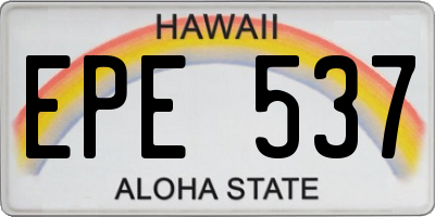 HI license plate EPE537