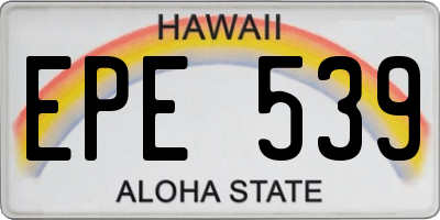HI license plate EPE539