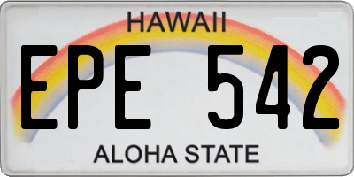 HI license plate EPE542