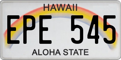 HI license plate EPE545
