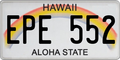 HI license plate EPE552