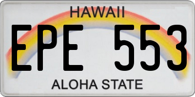 HI license plate EPE553