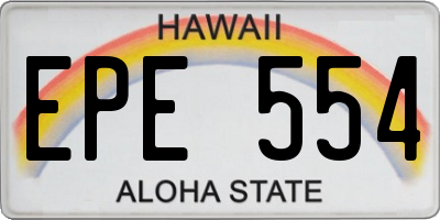 HI license plate EPE554
