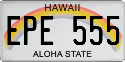HI license plate EPE555