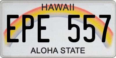 HI license plate EPE557