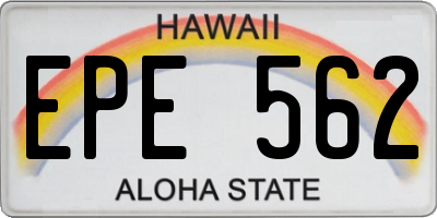 HI license plate EPE562
